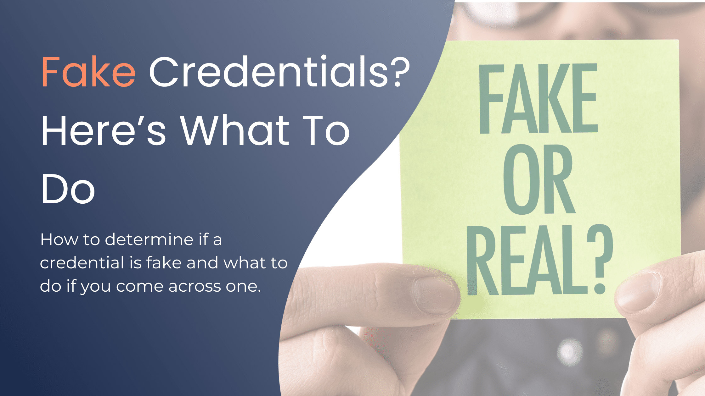 Fake Credentials? Here’s What To Do