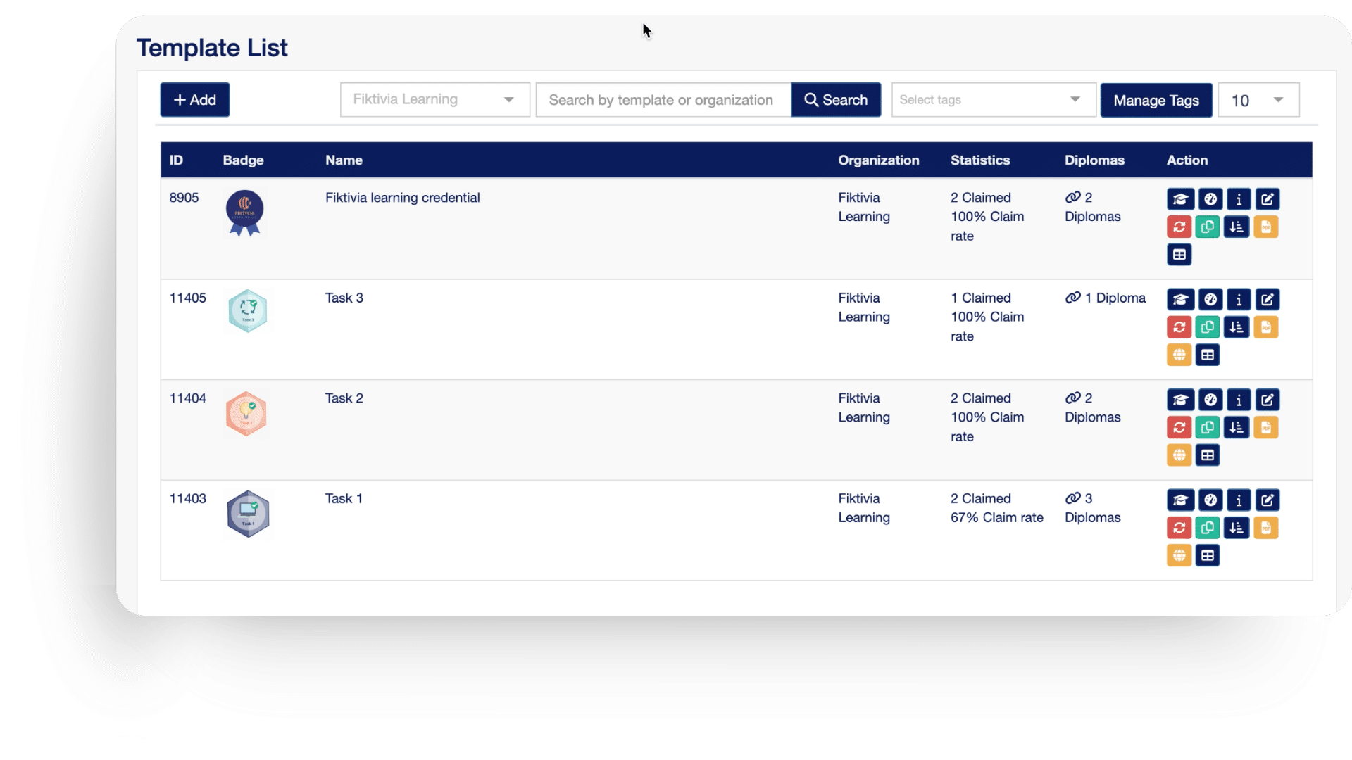Template creation diplomasafe